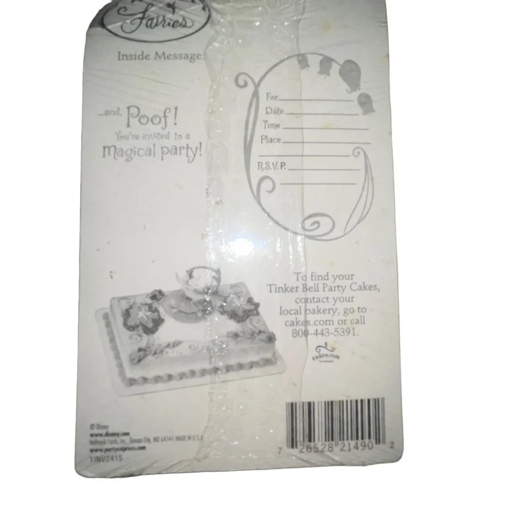 NIP Hallmark Disney Tinkerbell Birthday Party Invitations 8 Ct Pixie Dust Fairy